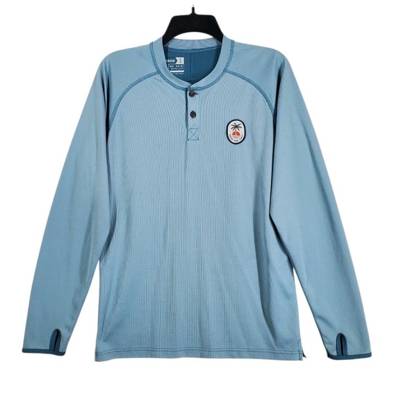 Howler Bros Henley Running Shirt Mesh Mens S Teal Blue Stretch Thumbhole LS - Picture 12 of 13